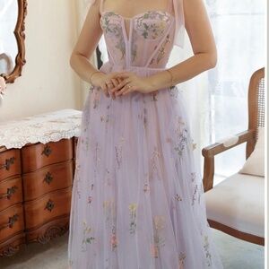 ZAPAKA Floral Mesh Prom Bridesmaid Dress NWOT